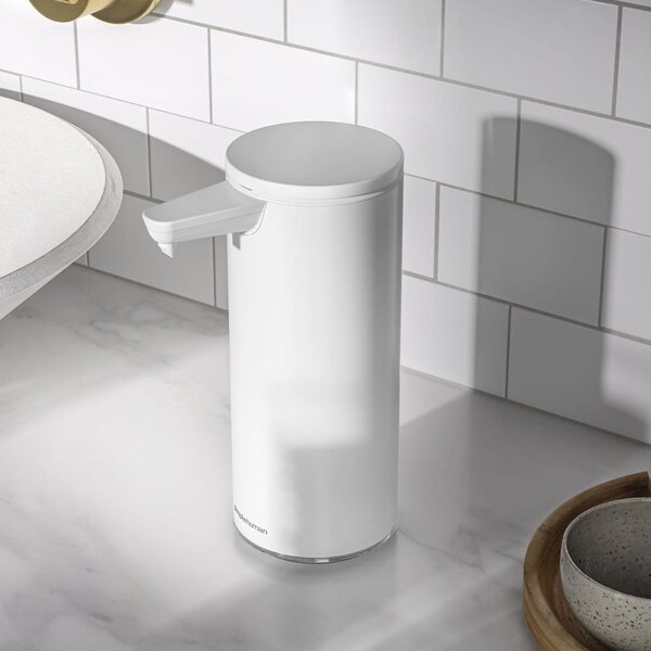 Dispenser di sapone bianco in metallo touchless 266 ml - simplehuman