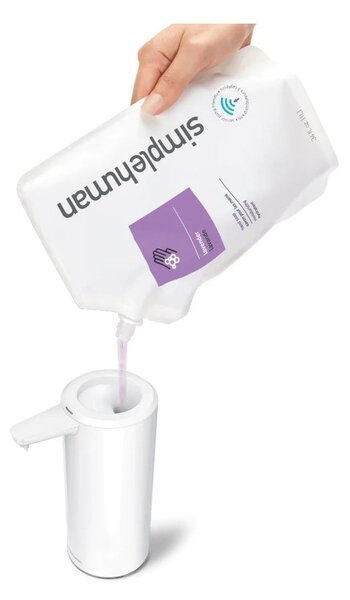 Dispenser di sapone bianco in metallo touchless 266 ml - simplehuman