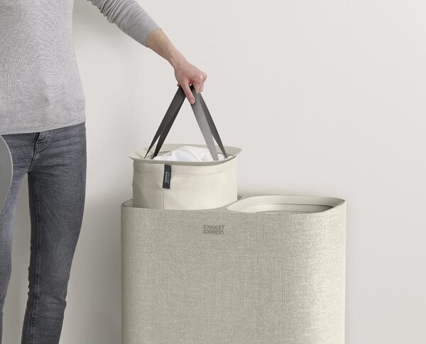 Cesta per il bucato beige in tessuto 2x45 l Tota – Joseph Joseph