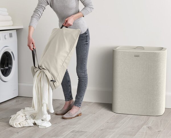 Cesta per il bucato beige in tessuto 2x45 l Tota – Joseph Joseph