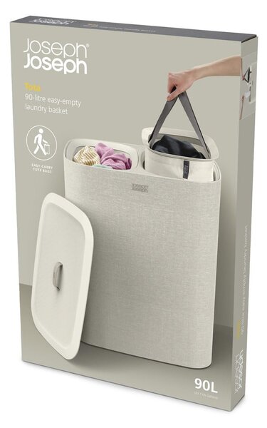 Cesta per il bucato beige in tessuto 2x45 l Tota – Joseph Joseph