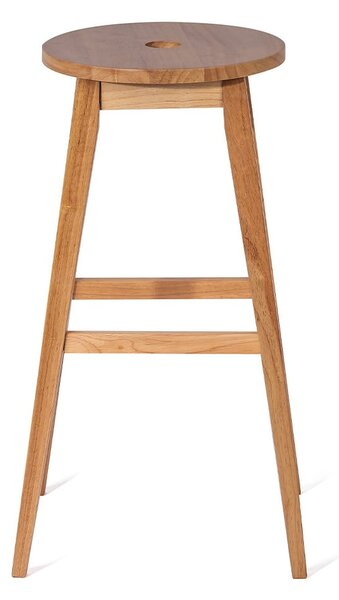 Sedia da bar di colore naturale in legno di cauciù massiccio (altezza della seduta 75 cm) Club – Bonami Essentials