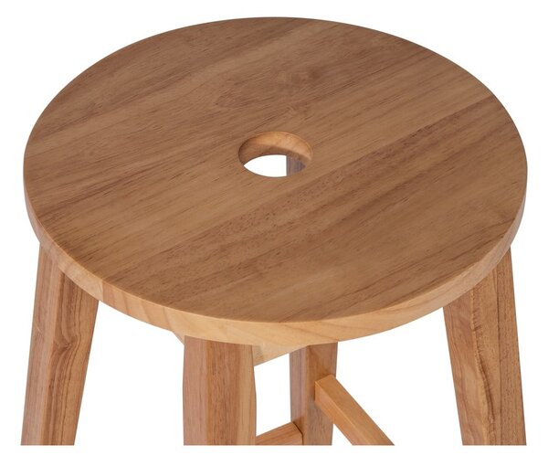 Sedia da bar di colore naturale in legno di cauciù massiccio (altezza della seduta 75 cm) Club – Bonami Essentials