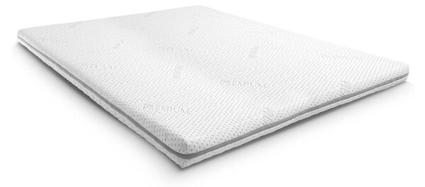 Topper in schiuma a memoria di forma, modello Premium, dimensioni 120 x 200 cm, altezza 8 cm, grado di rigidità H3, con rivestimento antibatterico