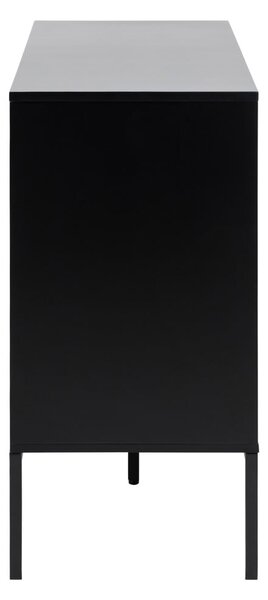 Cassettiera bassa nera-color legno naturale effetto rovere 120x82 cm Seaford - Actona