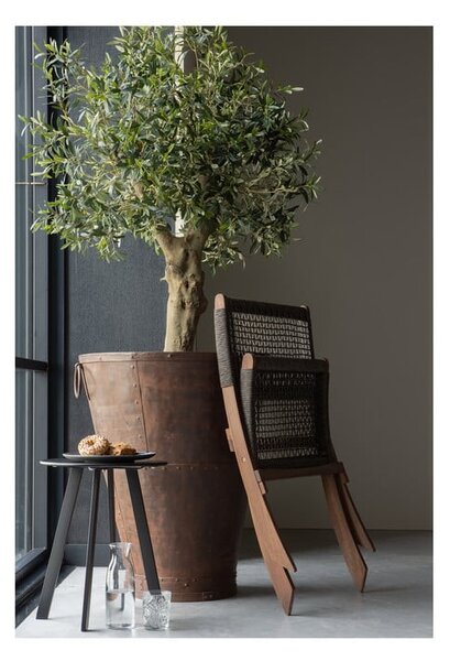 Tavolo da giardino nero, ø 40 cm Fer - WOOOD