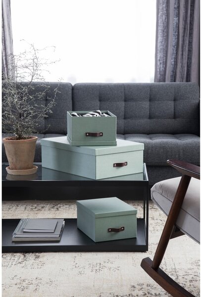 Scatole di cartone con coperchio color menta in set di 3 31x47x15 cm Inge - Bigso Box of Sweden