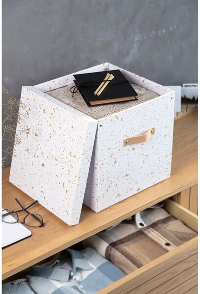 Scatola portaoggetti in oro e bianco Logan - Bigso Box of Sweden