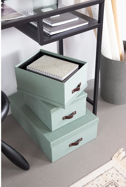 Scatole di cartone con coperchio color menta in set di 3 31x47x15 cm Inge - Bigso Box of Sweden