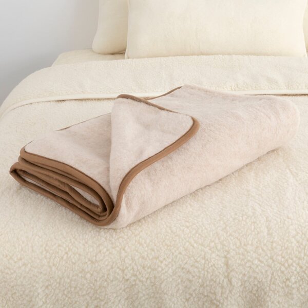 Coperta in lana merino marrone, 130x170 cm - Native Natural