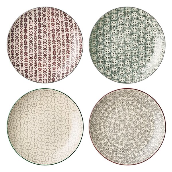 Set di 4 piatti in gres, ø 25 cm Karine - Bloomingville