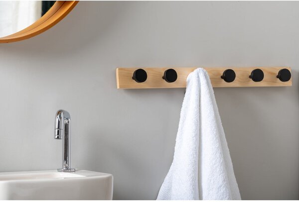 Appendiabiti da parete nero in legno di pino Knobs - PT LIVING