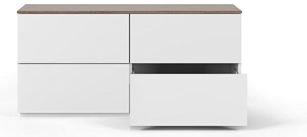 Cassettiera bassa bianca/marrone 120x54 cm Join - TemaHome