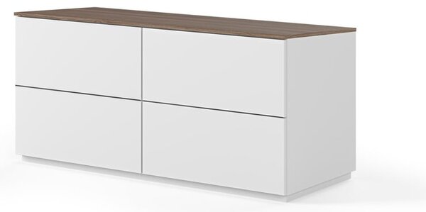 Cassettiera bassa bianca/marrone 120x54 cm Join - TemaHome
