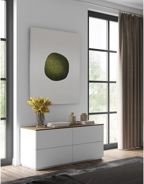 Cassettiera bassa bianca/marrone 120x54 cm Join - TemaHome