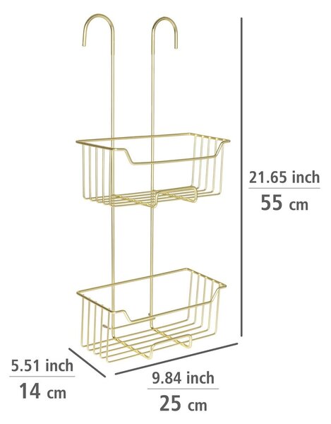 Mensola da bagno sospesa in acciaio inox color oro Milo - Wenko