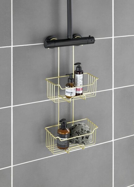 Mensola da bagno sospesa in acciaio inox color oro Milo - Wenko