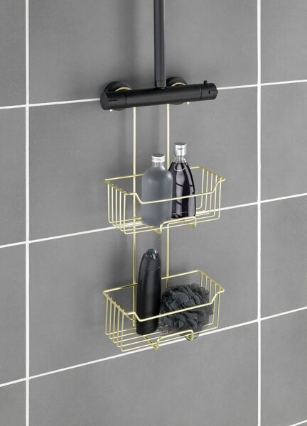 Mensola da bagno sospesa in acciaio inox color oro Milo - Wenko