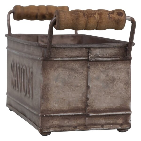 Dispenser di sapone in metallo grigio scuro - Antic Line