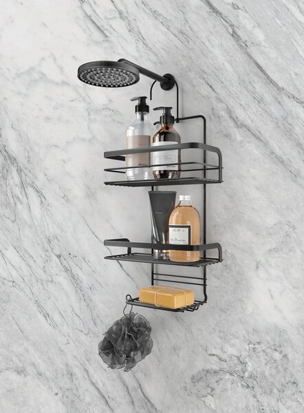 Mensola da bagno sospesa nera Origin Lava - Metaltex