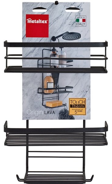 Mensola da bagno sospesa nera Origin Lava - Metaltex