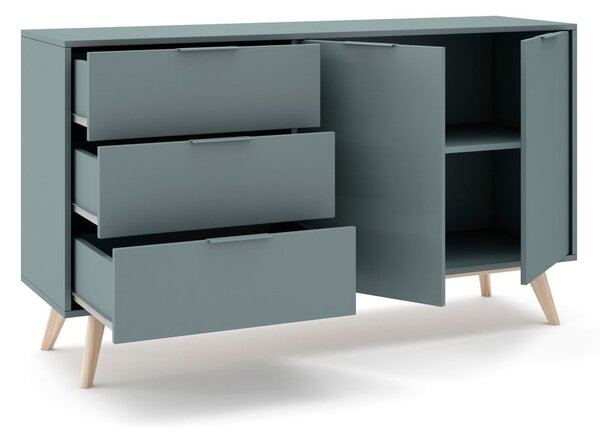 Cassettiera verde polveroso 140x81x40 cm Pisco – Marckeric