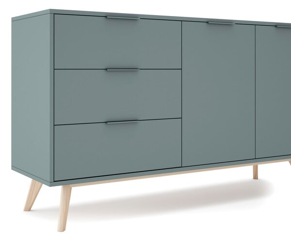 Cassettiera verde polveroso 140x81x40 cm Pisco – Marckeric