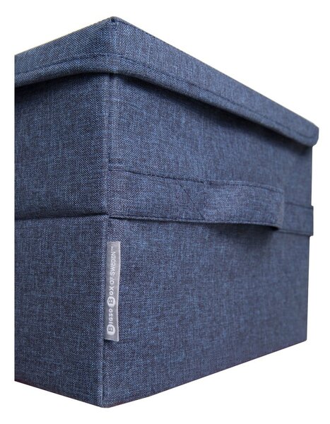Scatola con coperchio blu in tessuto 40x30x22 cm Soft Storage – Bigso