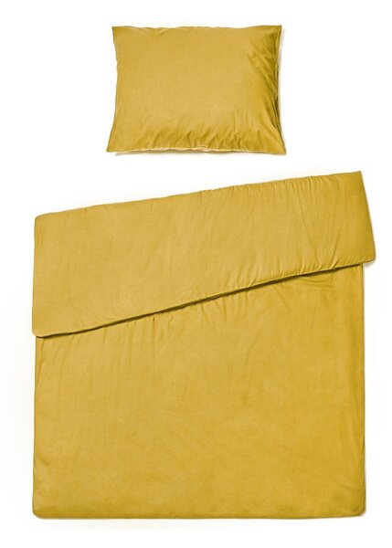 Lenzuola in cotone giallo senape per letto singolo , 140 x 200 cm - Bonami Selection
