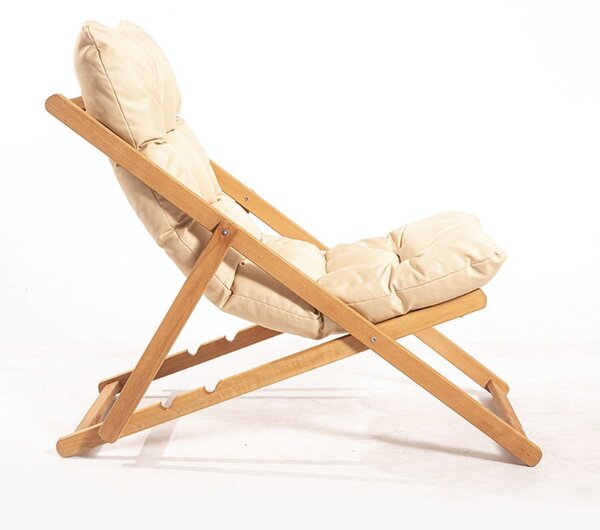 Sedia da giardino in legno color crema-naturale - Floriane Garden