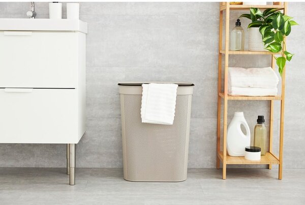 Cesto portabiancheria in plastica beige 50 l Brisen - Rotho