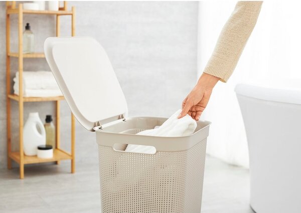 Cesto portabiancheria in plastica beige 50 l Brisen - Rotho