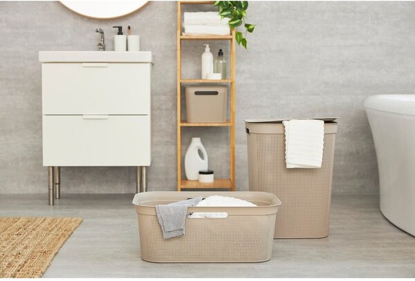 Cesto portabiancheria in plastica beige 50 l Brisen - Rotho