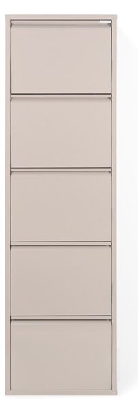 Scarpiera grigio tortora in metallo con ante ribaltabili 50x169x15 cm Billy – Spinder Design