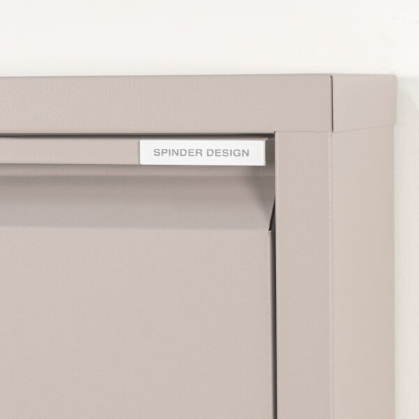 Scarpiera grigio tortora in metallo con ante ribaltabili 50x103x15 cm Billy – Spinder Design