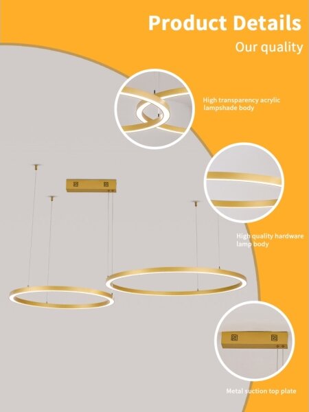 Immax NEO 07218L - Lampadario LED dimmerabile FINO 93W/230V 60/80cm oro Tuya+TC