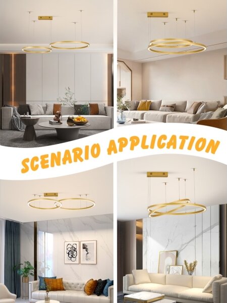 Immax NEO 07218L - Lampadario LED dimmerabile FINO 93W/230V 60/80cm oro Tuya+TC