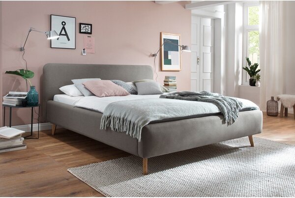 Letto matrimoniale imbottito grigio tortora rete non inclusa 160x200 cm Mattis – Meise Möbel