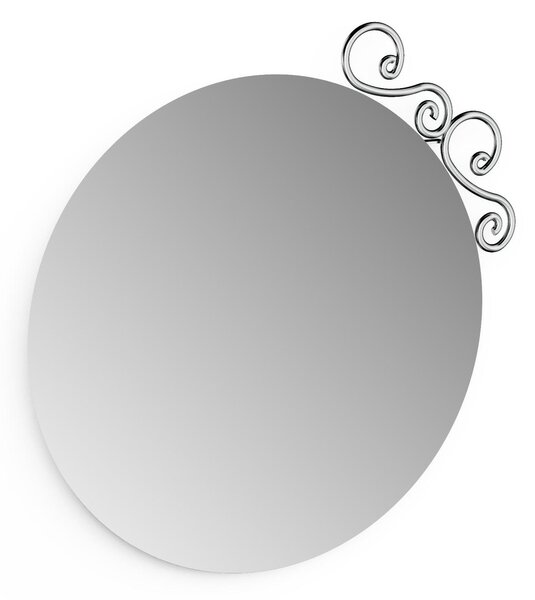 Specchio da bagno Rotondo con decorazione CROMO LINEA RETRO' Dimensione 61x3x h 64 cm finitura Cromo vintage