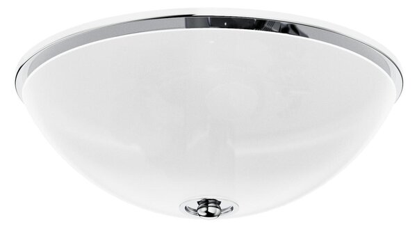 Applique da Bagno a soffitto CROMO LINEA RETRO' Dimensione 30xh 15 cm-2 x E27 Lampada in Vero bianco satinato finitura cromo vintage