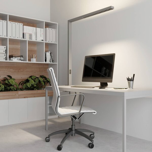Lampada LED a morsetto per ufficio Jolinda, argento, metallo, dimmerabile Jolinda Arcchio,, Alluminio / Grigio / Zincato, Studio / Ufficio, Alluminio, Moderno