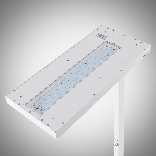 Arcchio Piantana LED Logan Pro, bianca, sensore, dimmerabile Pro Arcchio,, Bianco / Opale, Studio / Ufficio, Alluminio, Moderno
