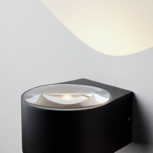 LOOM DESIGN Frey Applique a LED IP65 2x6W nero, Nero, Alluminio, Moderno, Applique