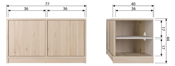 Tavolo TV modulare in rovere colore naturale 77x44 cm Modulair - vtwonen