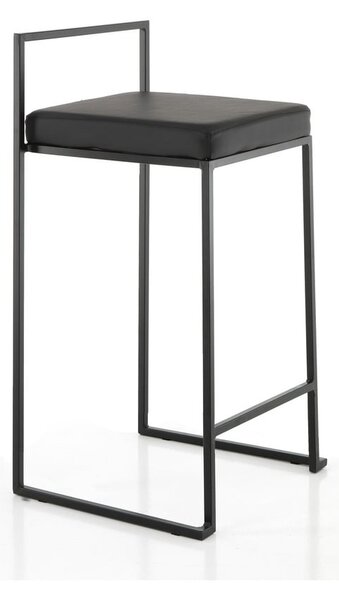 Sgabello da bar nero in similpelle (altezza della seduta 65 cm) Dodo – Tomasucci