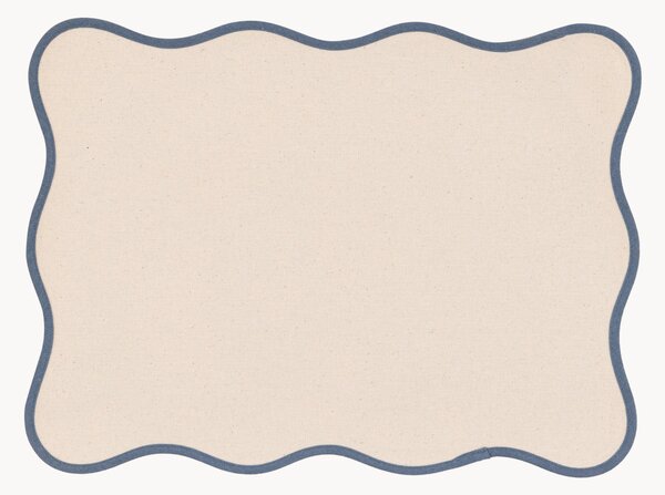 Set di 4 tovagliette americane in cotone Blue Scallop