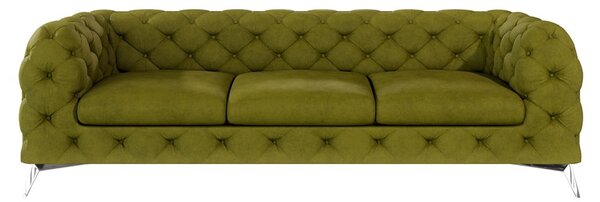 Divano verde con rivestimento in velluto 243 cm Chelsea – Ropez