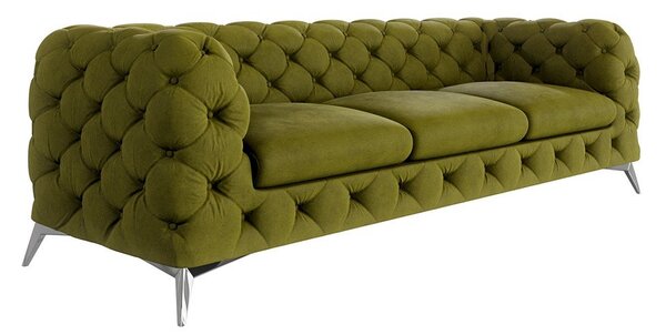 Divano verde con rivestimento in velluto 243 cm Chelsea – Ropez