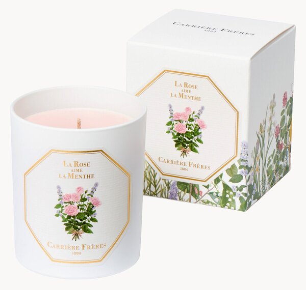 Candela profumata La Rose Aime La Menthe (floreale, fresca, tonificante)