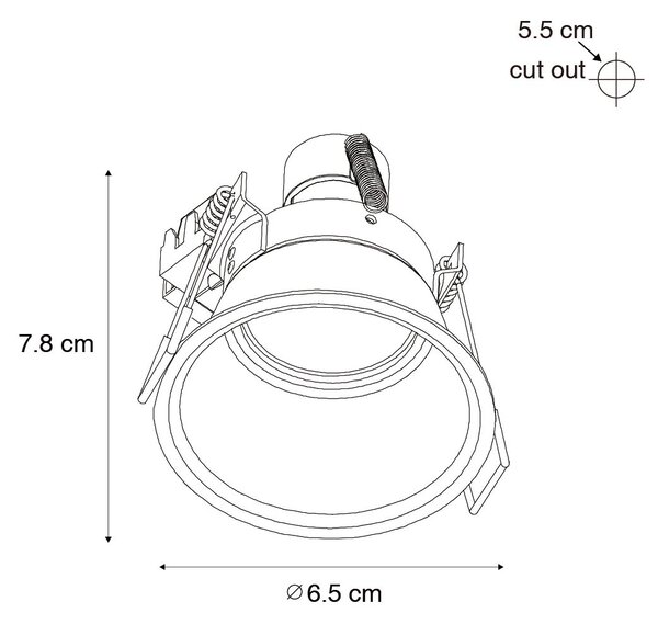 Set di 12 faretti incasso bianchi GU10 35mm IP44 - Dept